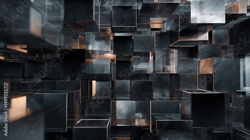 Abstract Cubes Stacked Together Concept