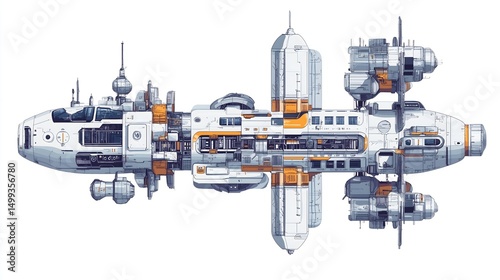 Fototapeta Naklejka Na Ścianę i Meble -  Minimalist space station design