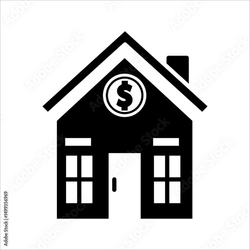 mortgage property icon, isometric house with credit payment, money loan for estate, home investment, thin line symbol on white background - editable stroke vector illustration