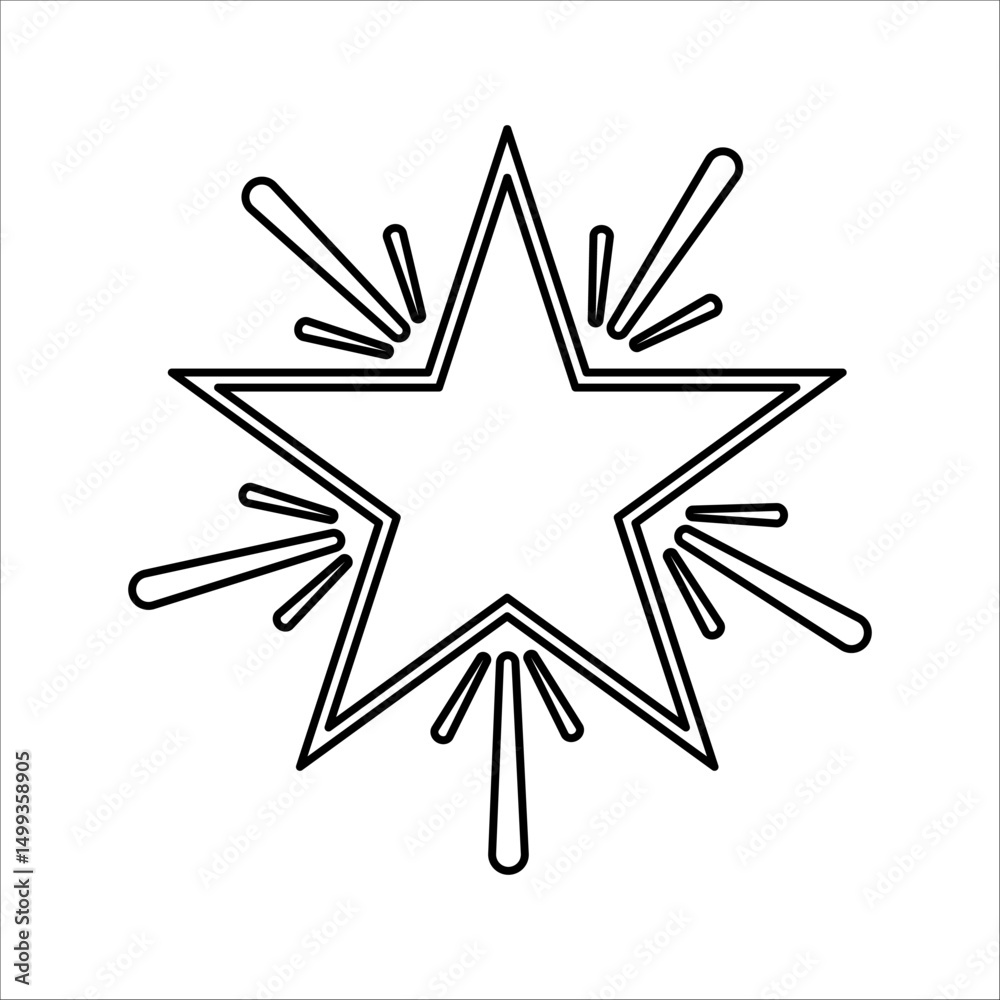 simple star icon designed in filled, outline, line and stroke styles