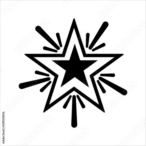 simple star icon designed in filled, outline, line and stroke styles