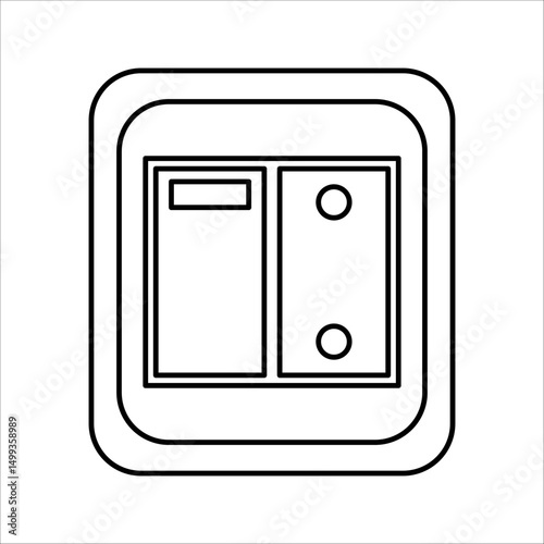 Saving energy, turning off lights by hand, electrical switches, sockets and plugs, energy efficiency, vectors