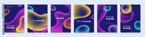 Abstract colorful templates set, modern layout background, banner template, brochure, landing page, company profile, business design package set, vector illustration, vibrant color fluid.