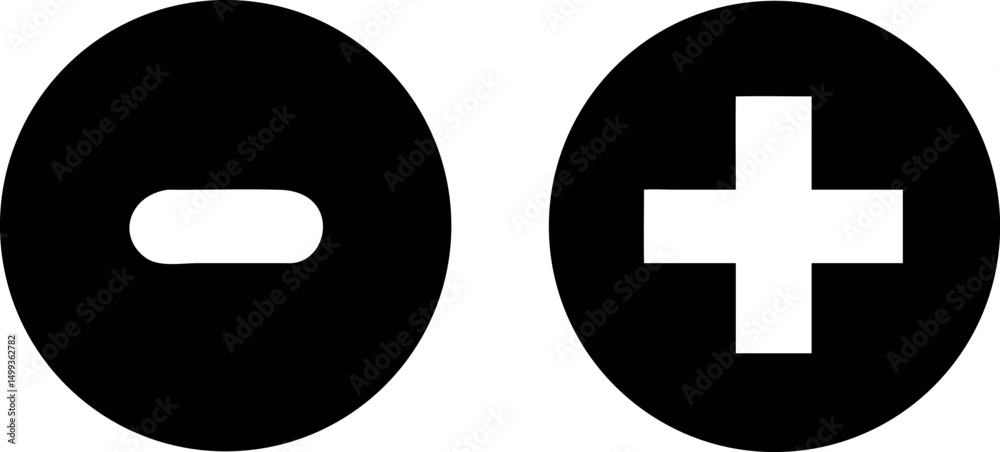 Obraz premium plus minus buttons. plus minus icon vector symbol
