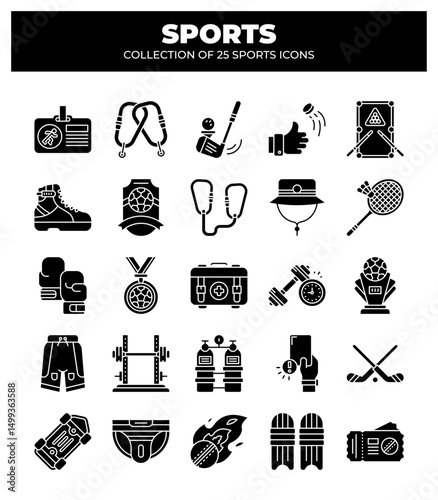 Collection of 25 Sports Icons. A Visual Guide to Various Sports and Activities