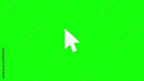 Cursor Clicking Icon Animation On Green Screen Background