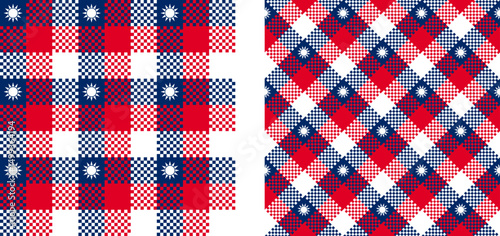 taiwan pattern set. plaid background for decoration and etc. vector illustration