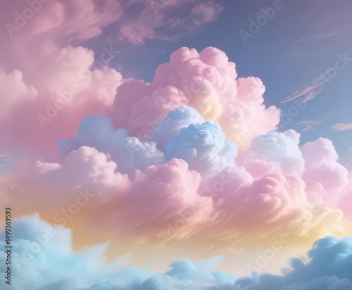 Dreamy, hazy pastel blend; pink, blue, yellow hues  Fuzzy, cloud-like texture , pink, background