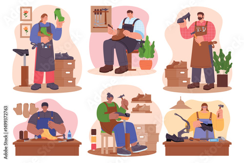 Flat Shoemaker Working Composition Collection