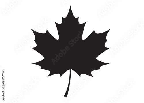 maple leaf logo silhouette vector design, maple leaf black silhouette logo icon, black maple leaves vector illustration, maple leaf canadian icon logo isolated on white background