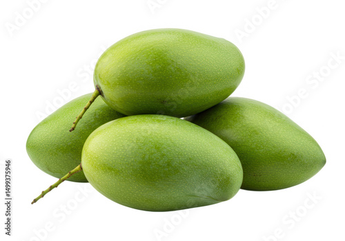 Wallpaper Mural Green mangoes pile isolated on transparent background Torontodigital.ca