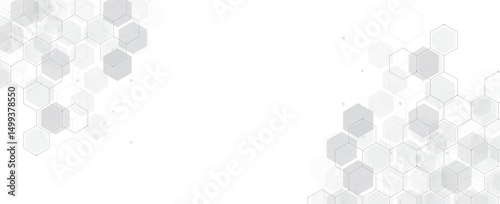 Digital technology background. Abstract hexagons background with lines and dots. Design for science, medicine or technology