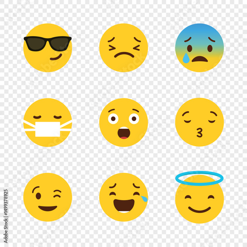 set of smiley faces