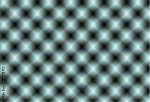 Repeating pattern of gradient cyan boxes, the arrangement and shading of the squares create the illusion of depth and three dimensionality. 