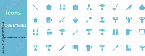 Explore detailed kitchen utensils vector illustrations. Perfect for cooking blogs, recipes, and culinary designs. EPS file available.