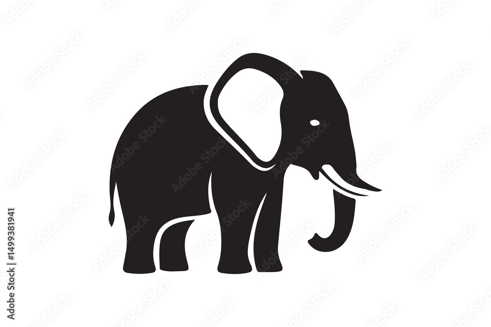 Fototapeta premium elephant vector illustration icon design on white background 