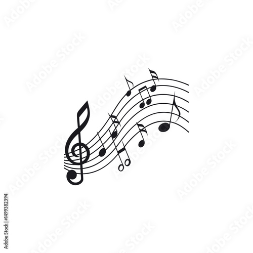 Music notes vector on white 