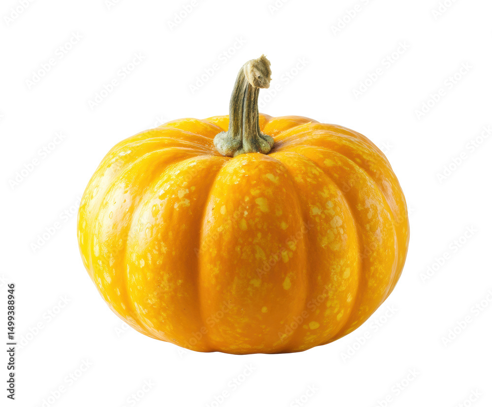 Obraz premium Bright and vibrant pumpkin perfect for autumn decorations and cooking on a transparent background, cut out