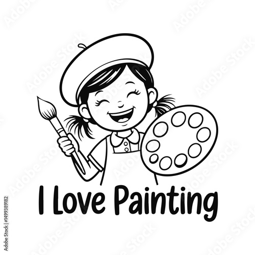 I Love Painting: Cartoon Artist Illustration