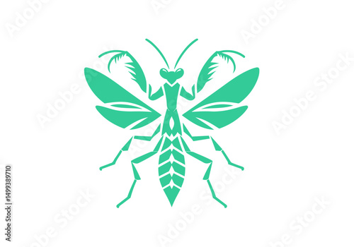 Mantis Flat Illustration Vector Isolated by AZ for Books, Arts, Design and Decoration Graphic Asset