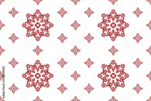 Damask patterns feature intricate, symmetrical motifs inspired by floral or ornamental designs.
Often elegant and timeless, they are ideal for sarong, clothing, rug and home decorated.