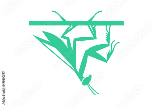 Mantis Flat Illustration Vector Isolated by AZ for Books, Arts, Design and Decoration Graphic Asset