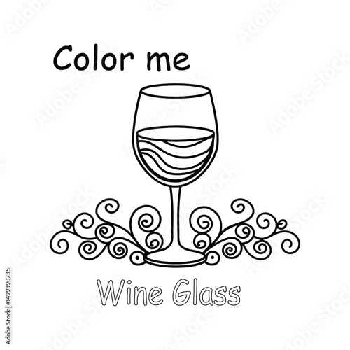 Christmas Wine Glass Coloring Page: Festive Outline for Kids