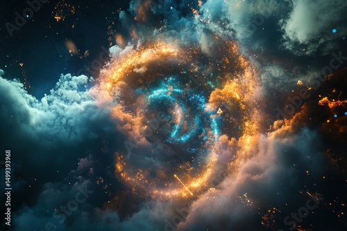 Cosmic ring of fire and cloud