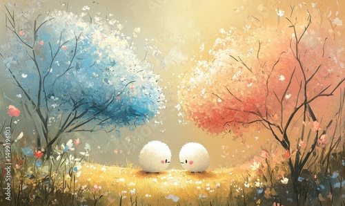 Niebieski i Różowy Drzewka, Spotkanie Dusz © BagazLK