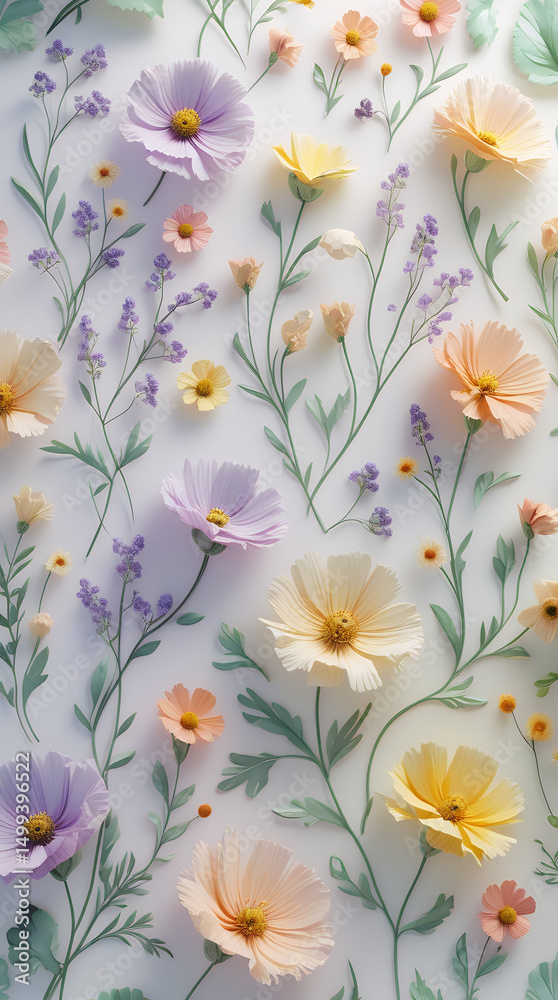 Obraz premium color art flowers pattern