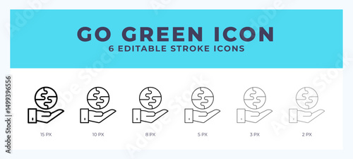 Go green icon with different stroke. Vector illustration.