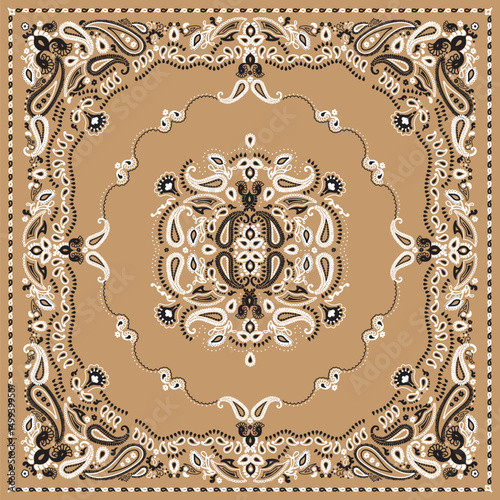 Ornamental paisley graphic for bandana or any design