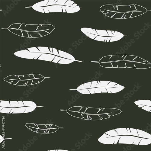 White feather pattern on bl...
