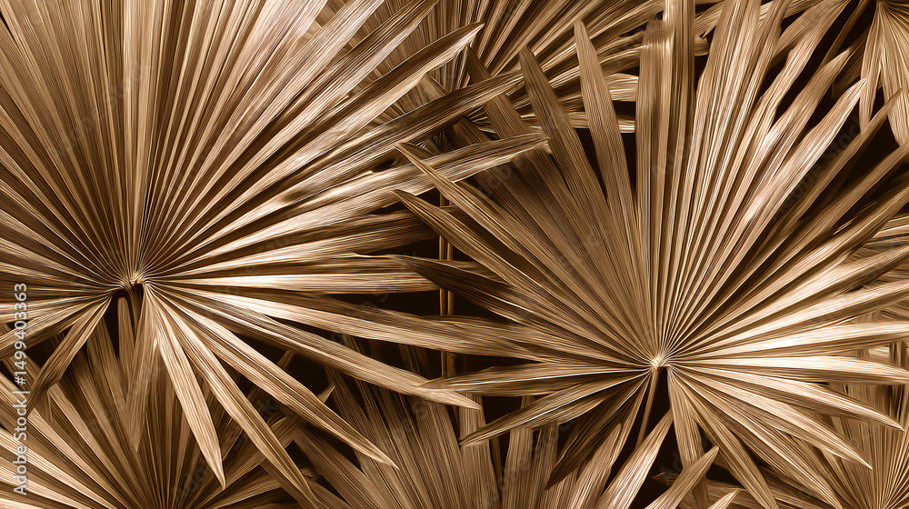 Obraz premium Textured Palm Leaves in Rich Bronze Tones for Elegant Designs