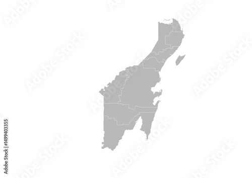 Quintana Roo, Mexico – administrative vector map with municipality boundaries (Web Mercator projection, PPT-compatible & fully editable)