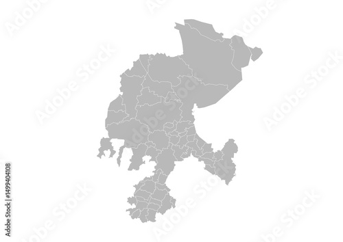Zacatecas, Mexico – administrative vector map with municipality boundaries (Web Mercator projection, PPT-compatible & fully editable)