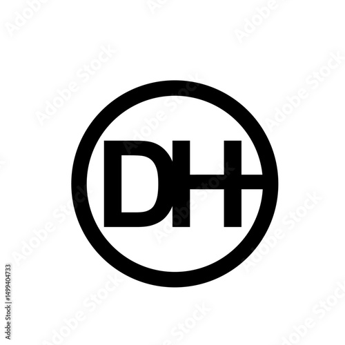 Dh Letter simple modern logo icon design