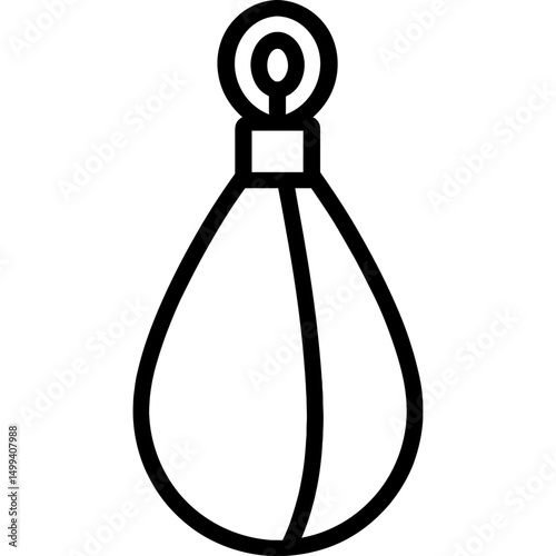 Minimal vector fishing sinker icon in black and white