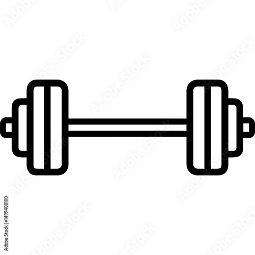 Minimalistic deadlift bar icon design
