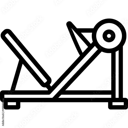 Leg press machine outline icon in vector style