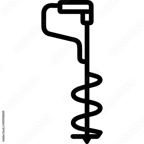 Minimalist ice auger icon