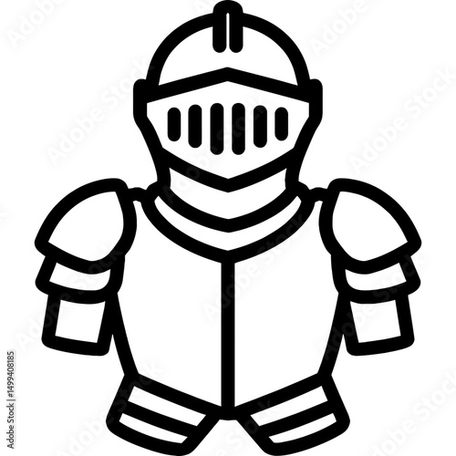 Minimalist suit of armor icon design