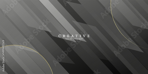 Abstract Luxury background.  polygonal pattern. black and gold lines. Vector illustration.