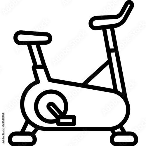 Minimalist stationary bike icon design