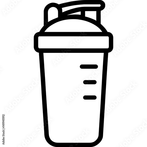 Outline icon of a protein shaker bottle