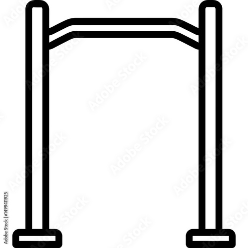 Minimalist pull-up bar icon in black and white