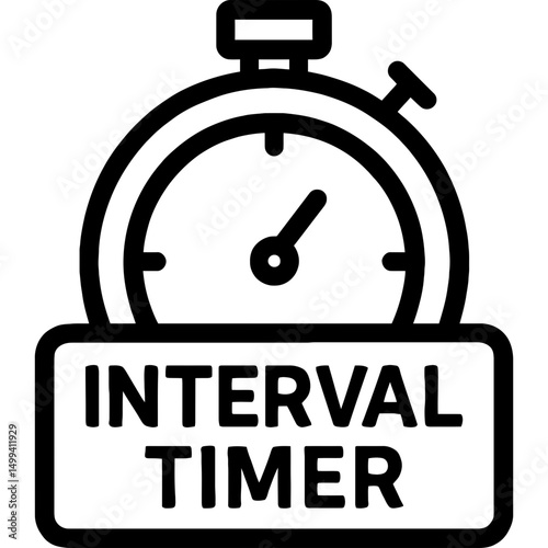 Minimalist interval timer icon design