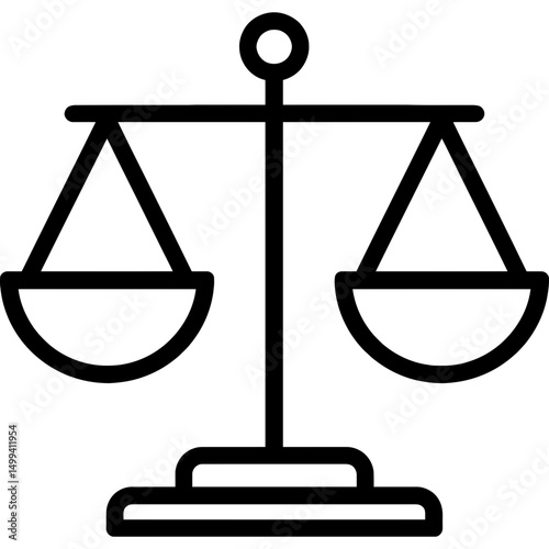 Minimalist balance scale icon design
