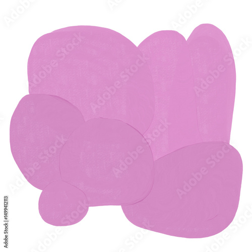 Abstract textured paint shapes solid gouache style collage elements