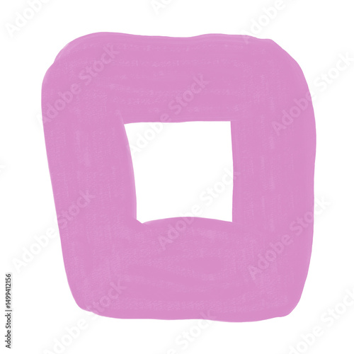 Abstract textured paint shapes solid gouache style collage elements